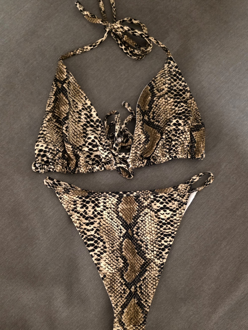 Hera Collection Nude Snake-Print Bikini Set
